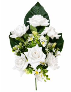 PALMA DE ROSA BLANCA X10 58CM