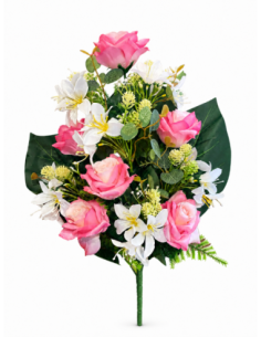 PALMA ROSA+LILIO ROSA X12 58CM