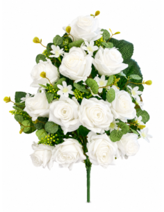 PALMA DE ROSA BLANCA X12 55CM