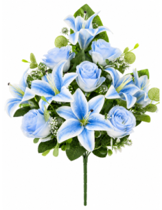 PALMA LILIO+ROSA AZUL X11 53CM